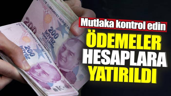 Ödemeler hesaplara yatırıldı! Mutlaka kontrol edin