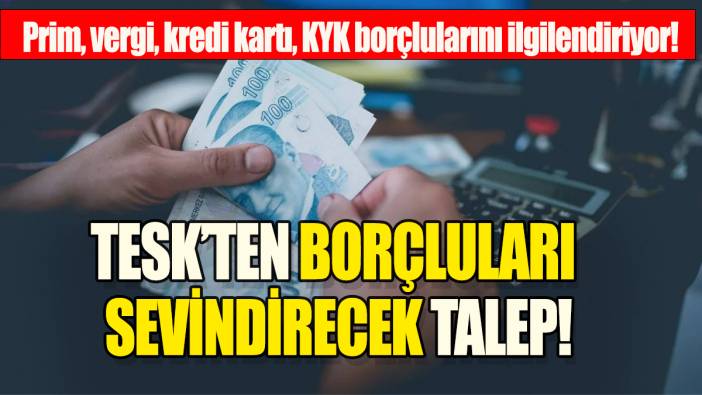 TESK'ten borçluları sevindirecek talep: Prim, vergi, kredi kartı, KYK borçlularını ilgilendiriyor!