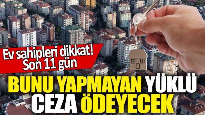 Ev sahipleri dikkat! Son 11 gün 'Bunu yapmayan yüklü ceza ödeyecek'