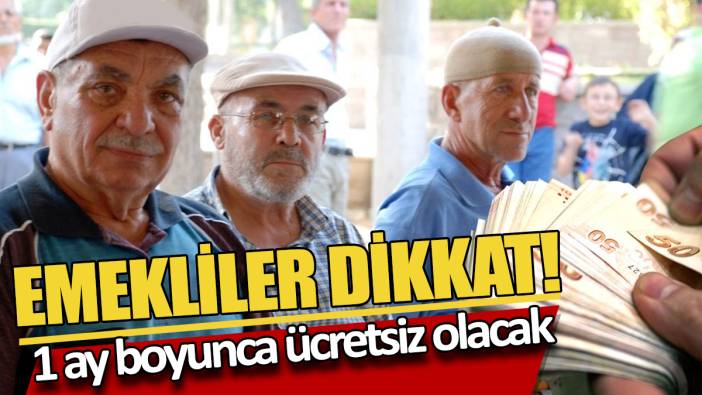 Emekliler dikkat! 1 ay boyunca ücretsiz olacak