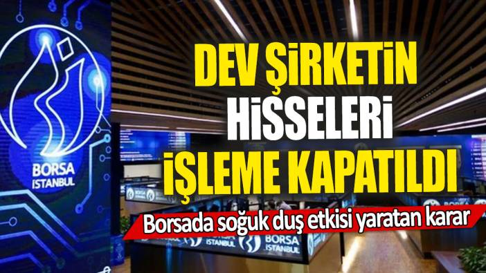 Dev şirketin hisseleri işleme kapatıldı: Borsada soğuk duş etkisi yaratan karar