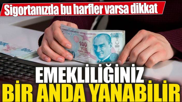 Emekliliğiniz bir anda yanabilir! Sigortanızda bu harfler varsa dikkat
