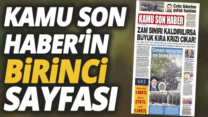 Kamu Son Haber'in birinci sayfası