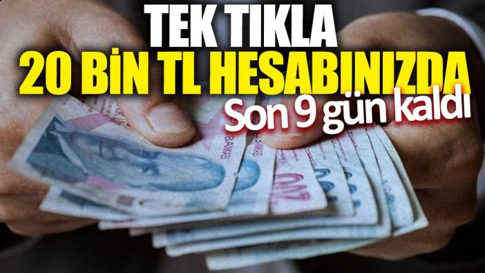 Tek tıkla 20 bin TL hesabınızda ‘Son 9 gün kaldı’