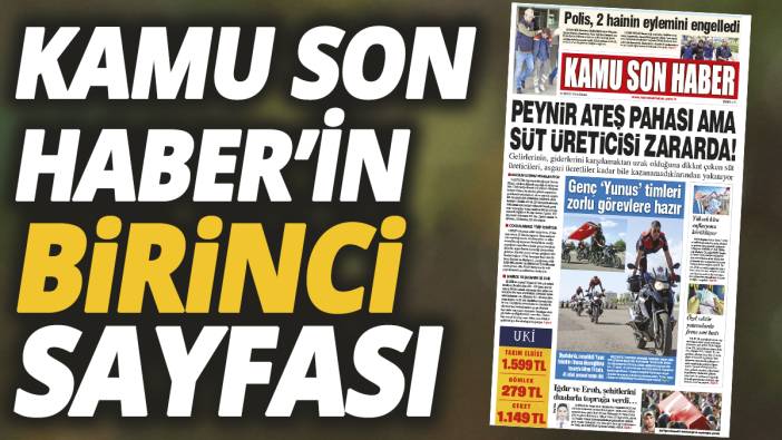 Kamu Son Haber'in birinci sayfası