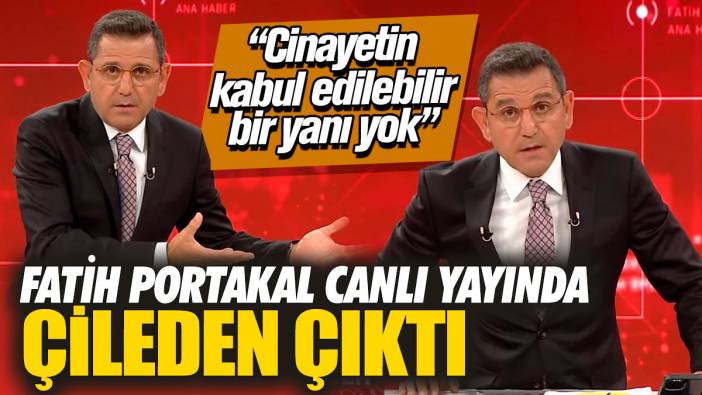 Fatih Portakal canlı yayında çileden çıktı: Cinayetin kabul edilebilir bir yanı yok