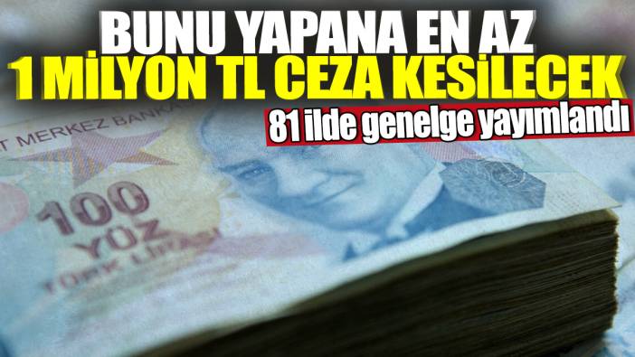 81 ilde genelge yayımlandı! Bunu yapana en az 1 milyon TL ceza kesilecek