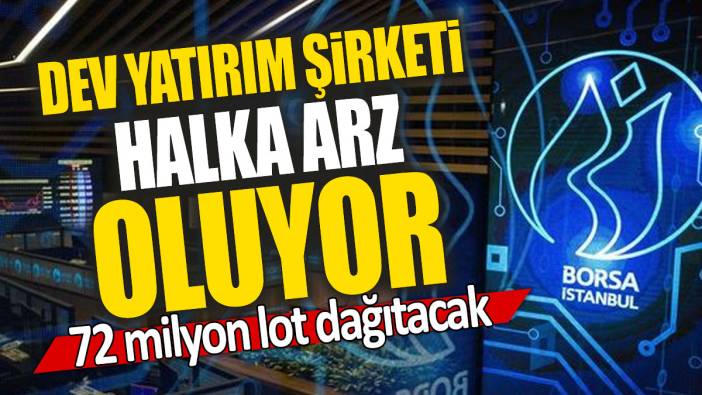Dev yatırım şirketi halka arz oluyor: 72 milyon lot dağıtacak