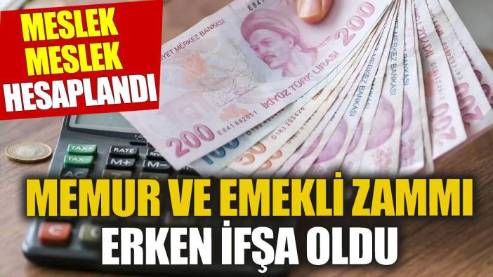 Memur ve emekli zammı erken ifşa oldu: Meslek meslek hesaplandı