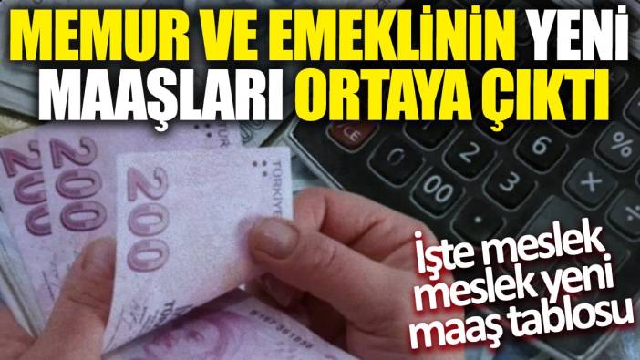Memur ve emeklinin yeni maaşları belli oldu: İşte meslek meslek yeni maaş tablosu