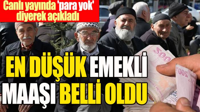 En düşük emekli maaşı belli oldu: Canlı yayında 'para yok' diyerek açıkladı!