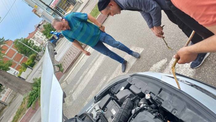 Kütahya’da motora giden kedi kurtarıldı