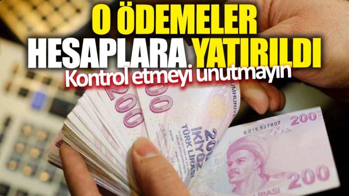 O ödemeler hesaplara yatırıldı: Kontrol etmeyi unutmayın
