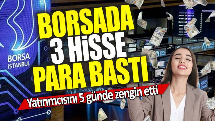 Borsada 3 hisse para bastı: Yatırımcısını 5 günde zengin etti