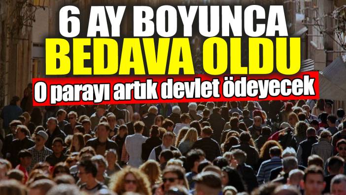 6 ay boyunca bedava oldu: O parayı artık devlet ödeyecek