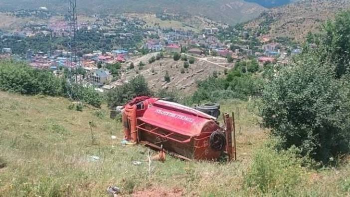 Belediye aracı şarampole yuvarlandı