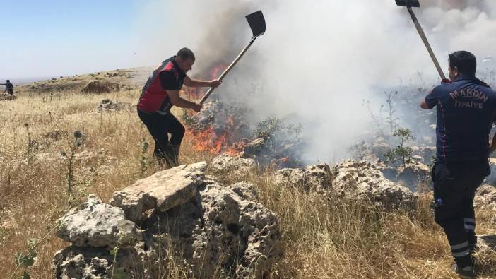 Mardin'de örtü yangını