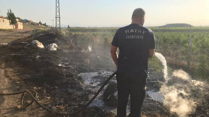 Hatay'da çıkan çöp yangını söndürüldü