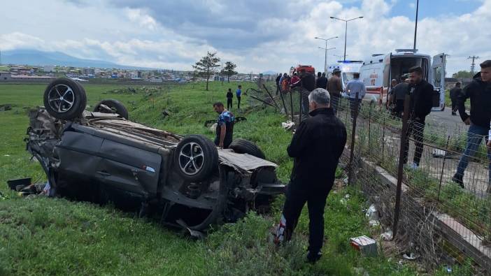 Kars’ta otomobil takla attı ‘1 kişi yaralandı’