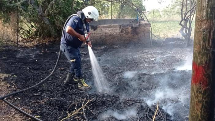 Hatay'da bahçe alev alev yandı