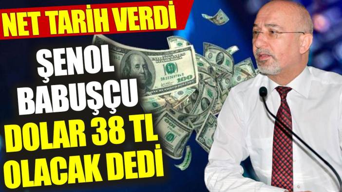 Şenol Babuşçu dolar 38 TL olacak dedi: Net tarih verdi