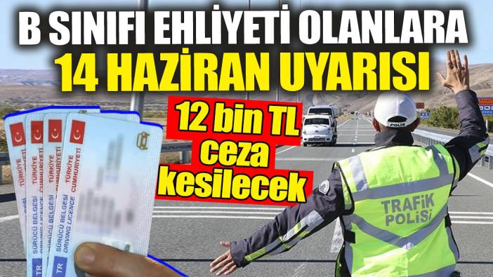 B sınıfı ehliyeti olanlara 14 Haziran uyarısı geldi! Yapmayana 12 bin TL ceza kesilecek