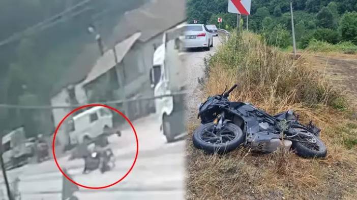 Düzce'de akılalmaz motosiklet kazası!