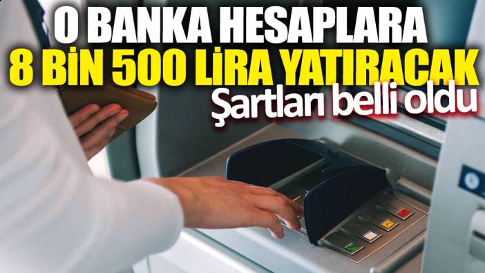 O banka hesaplara 8 bin 500 lira yatıracak: Şartları belli oldu