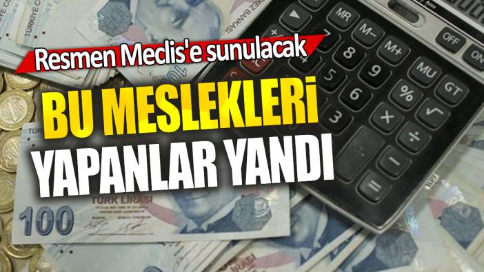 Bu meslekleri yapanlar yandı: Resmen Meclis'e sunulacak