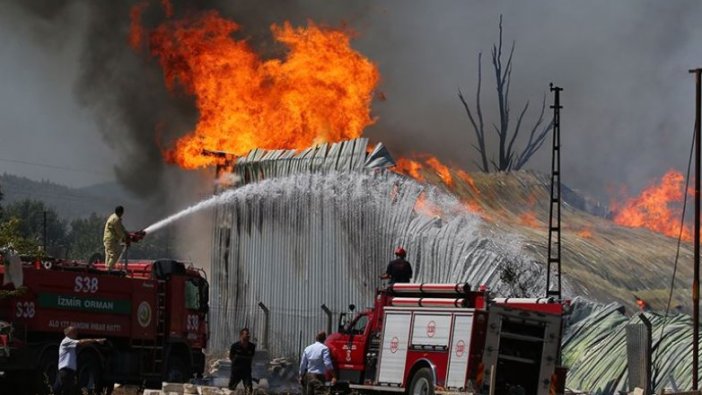 İzmir'de ahşap palet fabrikasında yangın