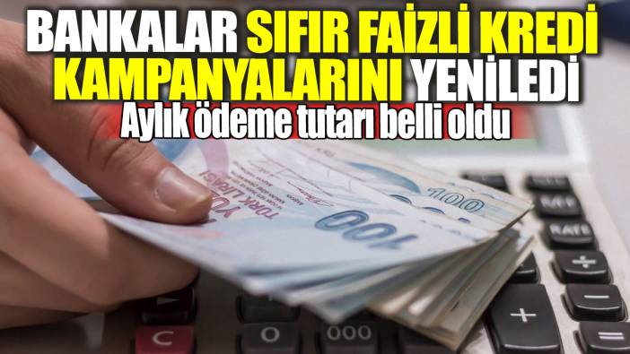 Bankalar sıfır faizli kredi kampanyalarını yeniledi! Aylık ödeme tutarı belli oldu