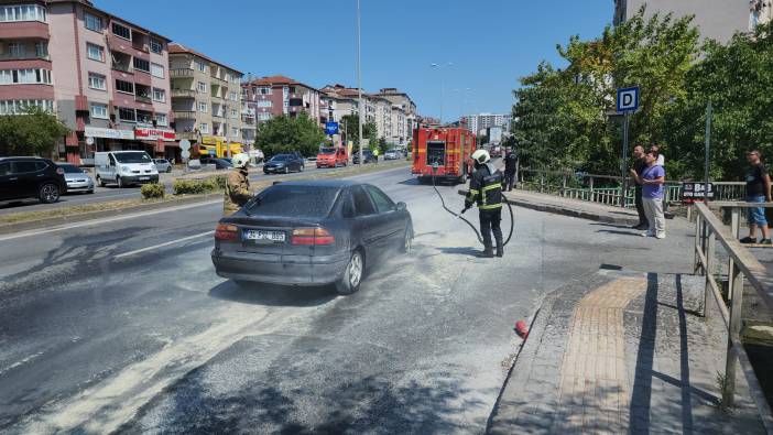 Zonguldak'ta otomobil cayır cayır yandı