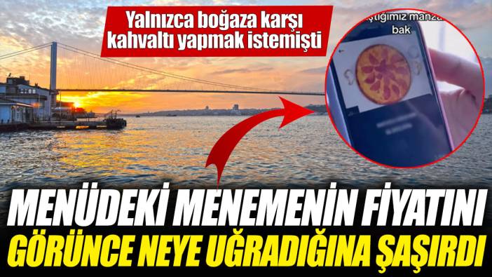 Yalnızca boğaza karşı kahvaltı yapmak istemişti! Menüdeki menemenin fiyatını görünce neye uğradığına şaşırdı