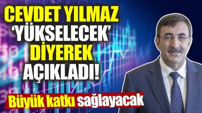 Cevdet Yılmaz ‘Yükselecek’ diyerek açıkladı! Büyük katkı sağlayacak