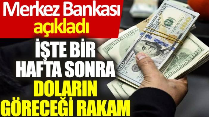 Merkez Bankası açıkladı: İşte bir hafta sonra doların göreceği rakam