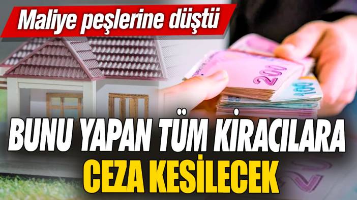 Bunu yapan tüm kiracılara ceza kesilecek! Maliye peşlerine düştü