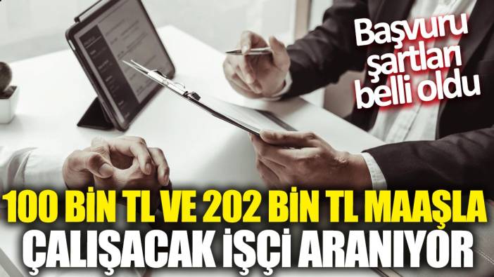 100 bin TL ve 202 bin TL maaşla çalışacak işçi aranıyor: Başvuru şartları belli oldu