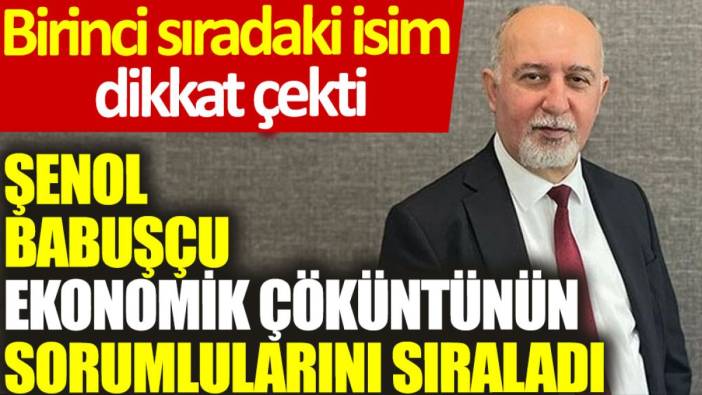 Şenol Babuşçu, ekonomik çöküntünün sorumlularını sıraladı: Birinci sıradaki isim dikkat çekti
