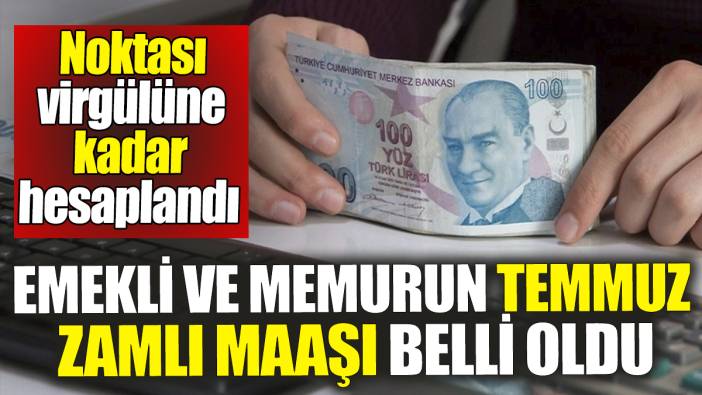 Emekli ve memur temmuz 2024 zamlı maaşı belli oldu. Noktası virgülüne kadar hesaplandı