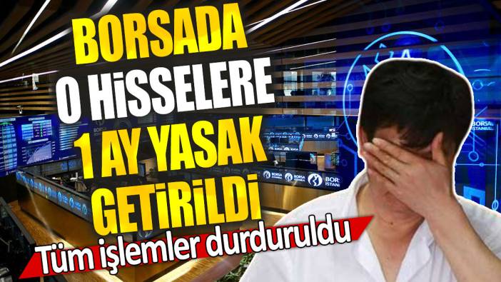 Borsada o hisselere 1 ay yasak getirildi: Tüm işlemler durduruldu