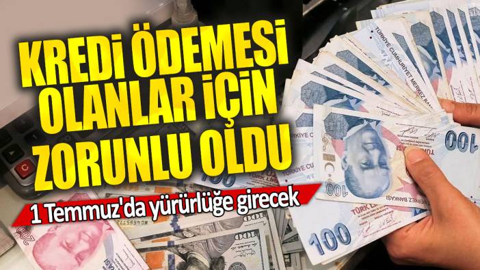 Kredi ödemesi olanlar için zorunlu oldu: 1 Temmuz'da yürürlüğe girecek