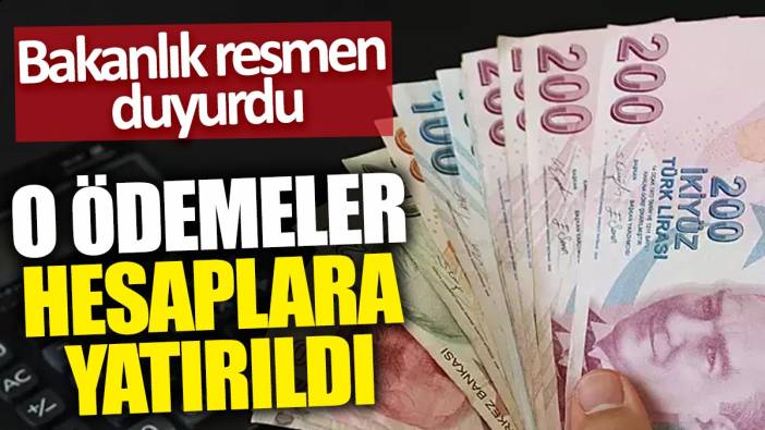 O ödemeler hesaplara yatırıldı: Bakanlık resmen duyurdu