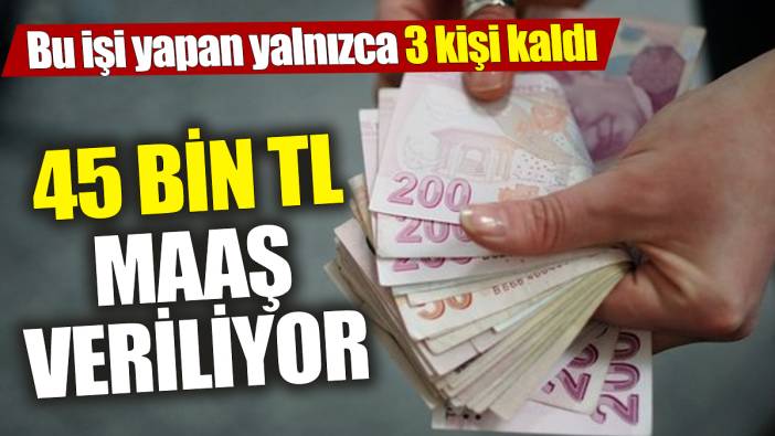 Bu işi yapan yalnızca 3 kişi kaldı! 45 bin TL maaş veriliyor