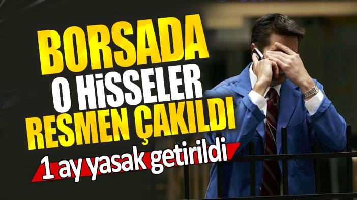 Borsada o hisseler resmen çakıldı: 1 ay yasak getirildi
