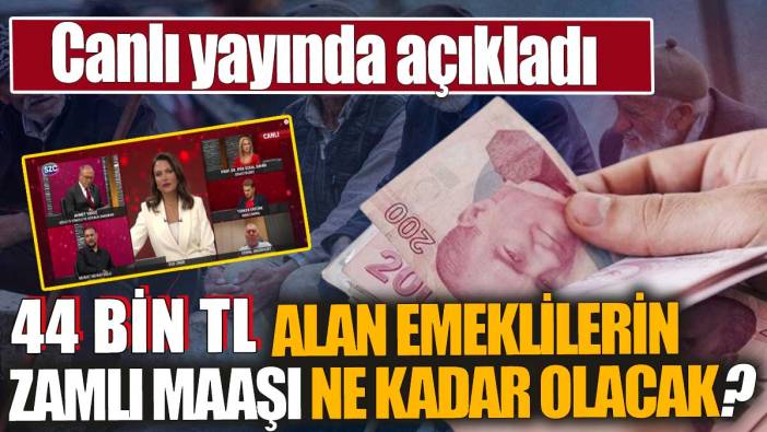 44 bin TL alan emeklilerin zamlı maaşı ne kadar olacak? Canlı yayında açıkladı