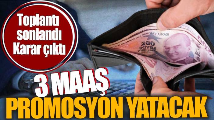 3 maaş promosyon yatacak. Toplantı sonlandı. Karar çıktı