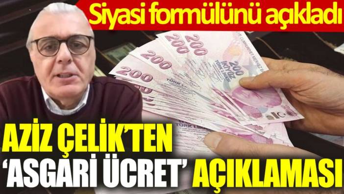 Aziz Çelik’ten ‘asgari ücret’ açıklaması: Siyasi formülünü açıkladı