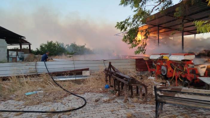 Hatay'da samanlık yangını