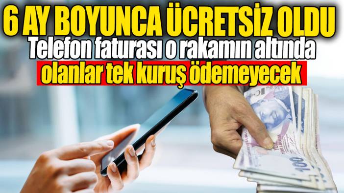 Telefon faturası o rakamın altında olanlar tek kuruş ödemeyecek. 6 ay boyunca ücretsiz oldu
