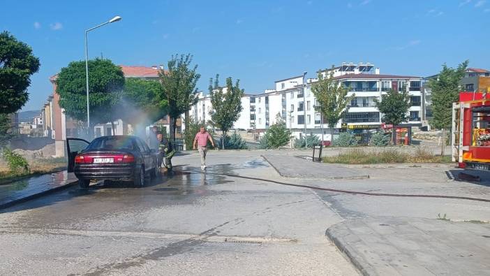 Hastane bahçesinde yangın